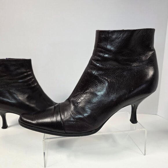 Jil Sander Burgundy Leather Ankle Boots size 41 US-9.5 - Picture 3 of 12